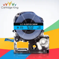 SC9BW LC-3LBP Black on Blue 9mm Label Tapes for Epson King Jim C410 LW-400 LW-400L TepraPro SR45 PRO SR52 SR55 SR130 Label Maker