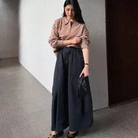 GONEGANI OFFICIAL - Bawahan Wanita Unique Bahan Cotton HQ Rown Skirt Black