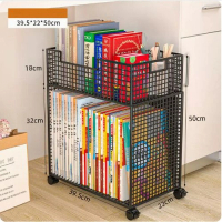 收納置物架【（黑色-大號）雙層帶輪】  