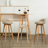 簡約現代小吧臺桌家用實木高腳圓桌子客廳咖啡廳北歐吧臺桌椅組合
