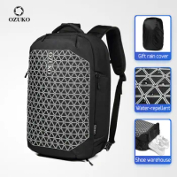 OZUKO Anti-thief Backpack Men 15.6" Laptop Backpacks Multifunctional Fashion School Bag Waterproof Travel Mochila With Shoe Bag