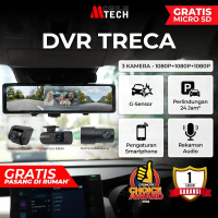 Mobile Tech Dashcam Mobil 3 Kamera DVR Treca 1080p Parking Monitoring set depan dan belakang rekaman