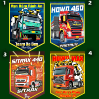 Cờ Đồ Họa Xe Tải Howo Sitrak, A7,  Sitrak 440, Hổ Vồ Ben các mẫu mới 2024, cờ lưu niệm Nhãn Dán