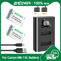 SKOWER NB-13L Battery for Canon Camera G5X Mark II G7X Mark III G9X SX620 SX720 SX730 SX740 HS With NB13L Dual Charger