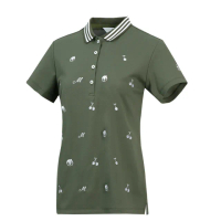 【Munsingwear】企鵝牌 女款綠色高爾夫主題印花短袖棉衫 MLRT2A07