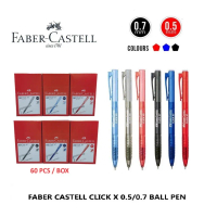 Hot Sale Faber-Castell Ball Pen Click X5 X7 (0.5mm/0.7mm) Black Blue Red 1422 1425 Click X (1Box = 6