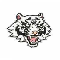 White Dream Tiger Embroidery Patches Lovely Iron On Embroidered Clothes Patches For Clothing Stickers Garment Sewing DIY