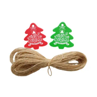 50pcs Christmas Series Tags Paper Gift Label Tag DIY Crafts Hang Tag Gift Baking Wrapping Decorative Gift Card Christmas Favors