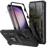 Case For Samsung S24 Ultra S23 Ultra Plus A15 A14 A54 A34 Heavy Duty with Camera 360 Degree Rotate Kickstand Shockproof Cover