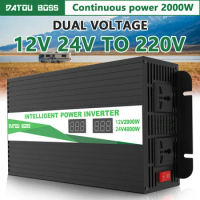DATOUBOSS Power Inverter Dual Voltage 12V 24V Universal Power Inverter Continuous Power 2000W Inverter Peak Power 4000W Inverter