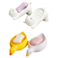 Kucing comel longkang bekas pemegang bekas plastik licin tandas sabun hidangan kes bekas bekas bekas