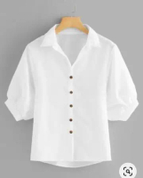 Baju Atasan Blouse Blus Putih Pendek Jumbo Wanita Cewek Casual Dewasa