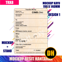 [TRX8] MOCKUP RESIT HANTARAN + STAND 190X140MM MATERIAL KAYU