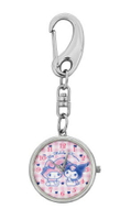 大賀屋 日貨 美樂蒂 酷洛米 懷錶 鑰匙圈 錶 日本機芯 情侶錶 裝飾 收藏 穿搭 搭配 正版 J00017295