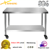XINHONG Meja Stainless Steel Working Table Dapur Restoran Dengan roda