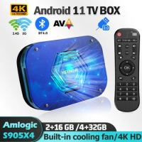 Android S905X4 TV BOX Cooling Fan 4K HD 2.4G/5G WiFi 4GB 32GB Smart TV Box Media Player Set-top Box with radiator fan