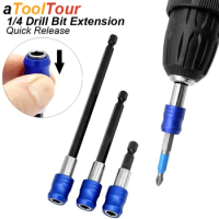 Quick Release Screwdriver Drill Bit Extension Magnetic 1/4 Head Transfer Lever Selflocking Adapter Rod for Electric Power Drill