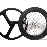 Full carbon 700C front tri-spoke track wheels 45mm carbon wheel rear 88mm fixed gear carbon wheelset for track bicycle