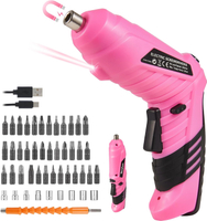 Pink cordless electric screwdriver set 4.1V rechargeable small electric drill with 48PCs driver bit
