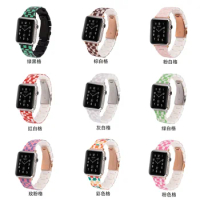 uhgbsd Resin Watch Band For Apple Applewatch 76543/se Generation New Fashion Plaid Strap 40 41 44 45 49 38mm