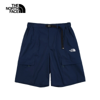 【The North Face 官方旗艦】北面UE男款藍色吸濕排汗寬鬆休閒短褲｜83P58K2