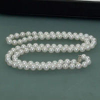 18" AAA 7-8mm SOUTH SEA White PEARL NECKLACE 14K GOLD
