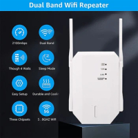 AC1200 WiFi Extender 1200Mbps Dual Band Internet Repeater External 4 Antennas 5Ghz&amp; 2.4Ghz Wireless Signal Booster with Ethernet