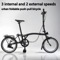 16 inch folding bike inner 3 outer 2 speed M handle chrome molybdenum steel bicycle V brake horizontal handle city folding bike
