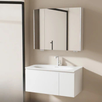 Intelligent bathroom cabinet, combined mirror cabinet, seamless integrated ceramic for rock plate