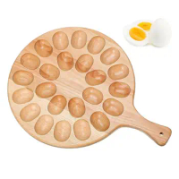 Wooden Egg Container Creative Deviled Egg Tray and Plates Egg Storage for Outdoor Egg plate Serving Tray Wooden Tray