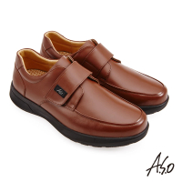 A.S.O 阿瘦集團 職人通勤黏帶商務氣墊鞋(咖啡色)