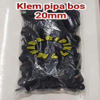 klem pipa listrik 20mm boss hitam / klem pipa 1pak /pipa klem 20mm bos