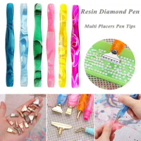 Diamond Painting Embroidery Cross Stitch Alloy Replacement Pen Heads Multi Placers Point Drill Pen Resin Diamond Painting Pen