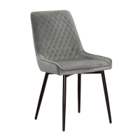 【BODEN】維基灰色絨布餐椅/工業風休閒椅/造型椅