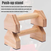 Push-up Stand Wood Pushup Bars Fitness Non-Slip Exercise Parallettes Handle Stands Calisthenics Equipment Home Strength Training