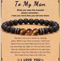 Bracelets for Mens Gift Natural Stone Bracelets for Dad Man Son Brother Valentines Anniversary Birthday Gifts for Men Boys