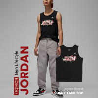 Nike 無袖上衣 Jordan Brand Sorry Tank Top 男款 黑 玫瑰花 喬丹 休閒 背心 DR1417-010