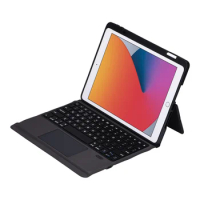 Smart Wireless Bluetooth Russian Spanish Trackpad Keyboard Cover Stand Case With Pencil Holder For iPad 8th Gen 10.2 Inch 2020