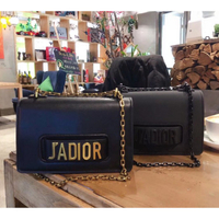 琴兒代購 DIOR JADIOR 翻蓋系列 WOC鏈條包 牛皮單肩斜跨包 Dior包包 經典黑色女生包包