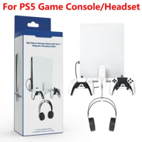 Game Console Wall Mount Bracket for PS5 Game Host Rack Space Saving Gamepad Storage Holder Stand for Playstation 5 Accessories