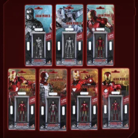 Hot Toys Iron Man Armored Series Cartoon Action Figures Mini Model Collectible Doll Toy Set Desktop Ornaments Kids Xmas Gifts