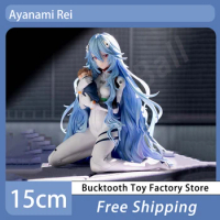 15cm Neon Genesis EvangeLion Action Figure Long Hair Ayanami Rei Figurine Sitting Statue Ayanami Figure PVC Collection Toy Gift