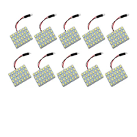 10pcs/lot White 12V 5730 28 SMD T10 W5W 194 Led Panel Light Bulbs Auto Ceiling Reading Lights with Adapters C5W Festoon
