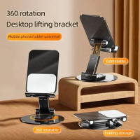 360 Rotation Mobile Phone Holder Stand Folding Lazy Desktop Mobile Phone Tablet Universal Metal For iPhone 15 14 Samsung Xiaomi
