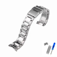 Solid fine steel watch band for Longines Concas steel strap L3.642.4 L3.781.4 series men's wristband Bracelet Arc mouth 21mm