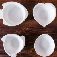 Ceramic tableware, shaped small plate, white seasoning plate, restaurant household dipping sauce, seasoning, soy sauce, vinegar