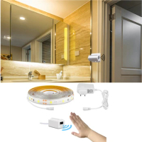 Motion Induction LED Light Makeup Mirror Backlight Lighting LED Strip Light SMD 12V Kitchen Cabinet Hand Sweep Sensor Lamp Tape