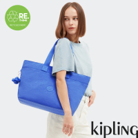 【KIPLING官方旗艦館】深邃亮藍色手提內夾層托特包-COLISSA