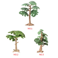 Fairy Garden Pine Miniature Trees Plastic Plants Decor Gardening Ornament Toy Simulation Large and Small Landscape 24cm