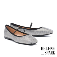 平底鞋 HELENE_SPARK 華麗時尚晶鑽瑪莉珍方頭平底鞋－銀
